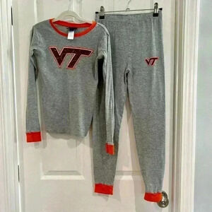 Virginia Tech Hokies VT Youth Pajamas Sleepwear Sz 10 Large Team Athletics Gray